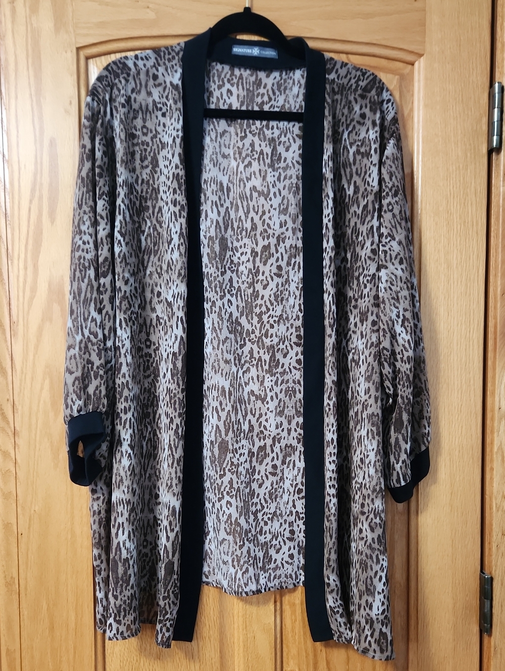 Michael Kors Leopard Print Open Front Cardigan - Brown/Black